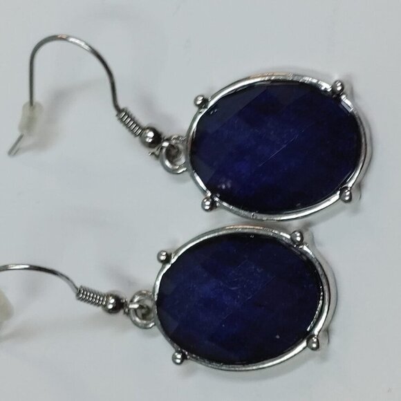 5/$25 Blue stone silver tone Earrings - Picture 7 of 7